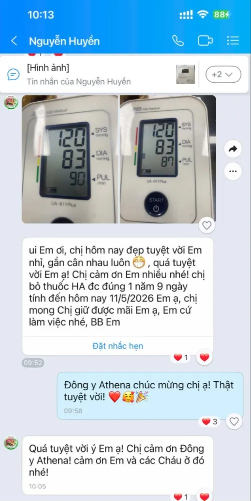 Kết quả huyết áp chị Huyền gửi ngày 11/05/2026 - Sau hơn 1 năm không dùng thuốc Tây